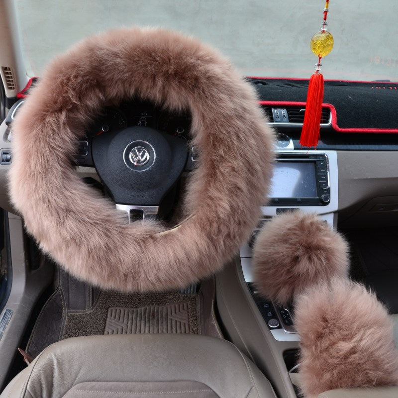 Soft cloth steering wheel cover providing warmth, comfort, and steering wheel protection