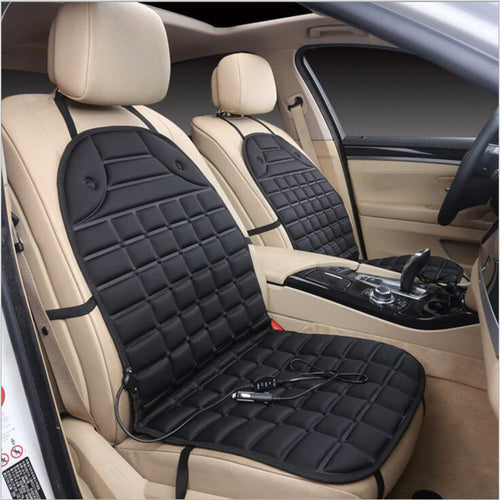 Automobile heating cushion with 12V car charger and USB plug, providing comfortable warmth for vehicle seats during cold weather.